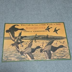 Winchester Vintage Duck Scene Metal Wall Art - Yellow and Green